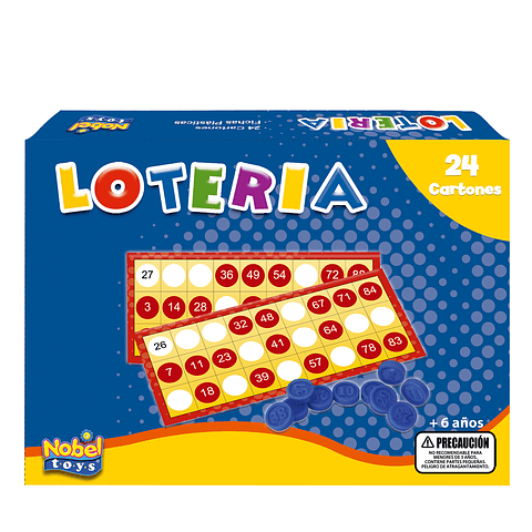 Juego Loteria 24 Cartones Nobel Toys 