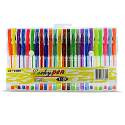 Lápiz Gel 24 Colores Lucky Pen