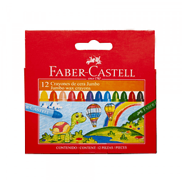 Lapices de Cera 12 Colores Jumbo Fasber Castell