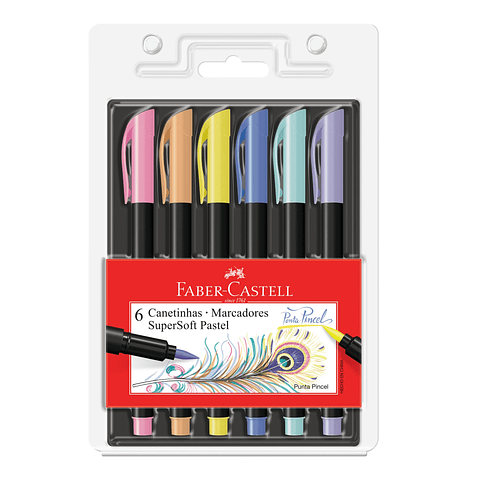 Brush Pen 6 Colores Pastel Faber Castell