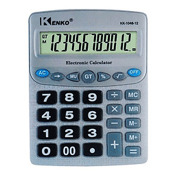 Calculadora de Escritorio Plateada 12 Digitos Kenko
