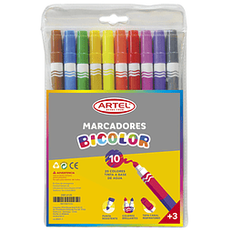 Plumones Bicolor 20 Colores Artel