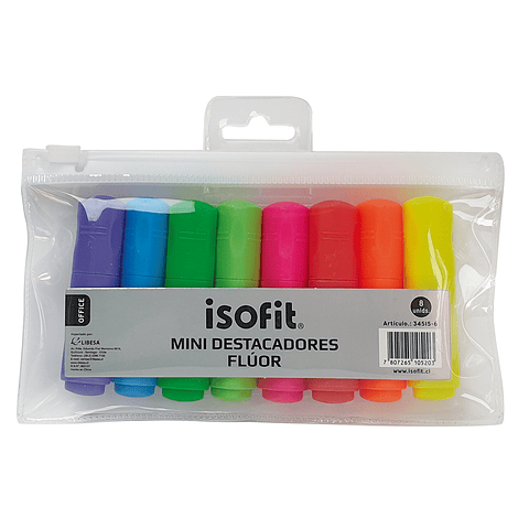 Destacadores Mini 8 Colores Isofit