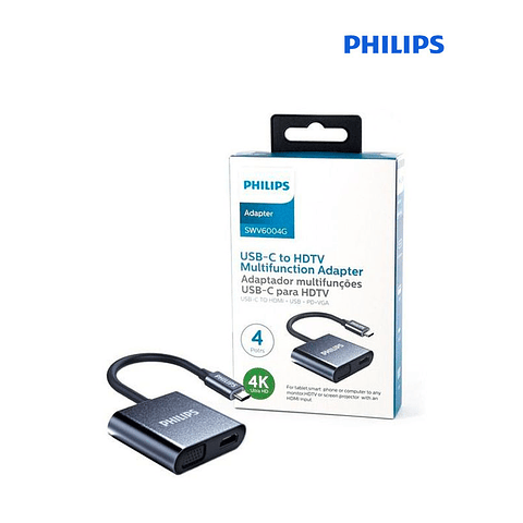Adaptador USB C a HDMI/USB/PD/VGA Philips