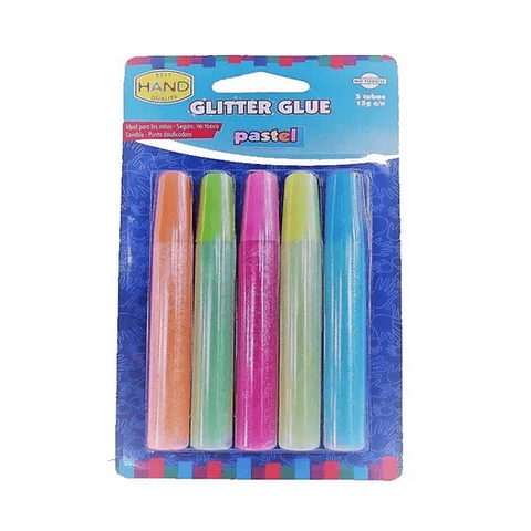 Glitter Glue 5 Colores Pastel Hand