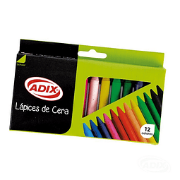 Lápiz de Cera 12 Colores Adix.