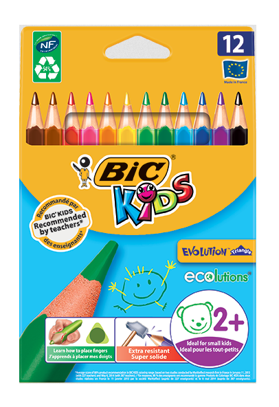 Lápiz 12 Colores Jumbo Triangular Bic