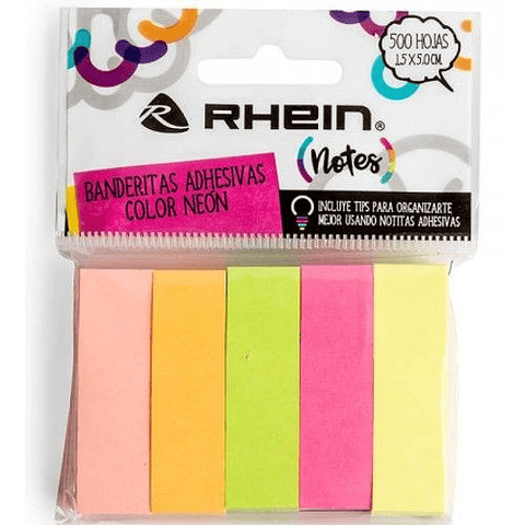 Banderitas Adhesivas 5 Colores Neón Rhein  