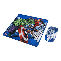 Kit Mouse Inalambrico Y Pad Mouse Avengers 2