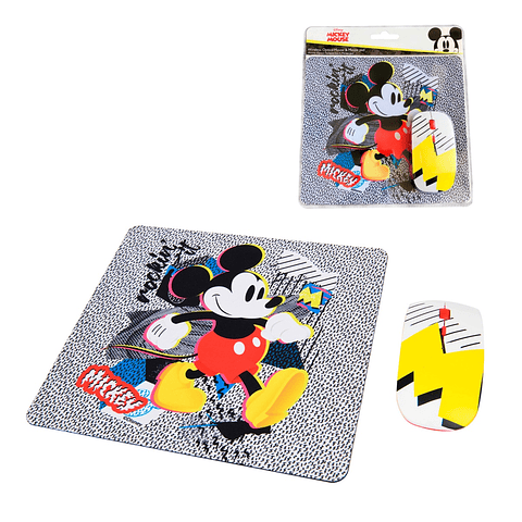 Kit Mouse Inalambrico y Pad Mouse Mickey 2