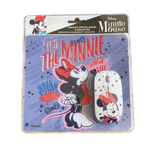 Kit Mouse Inalambrico y Pad Mouse Minnie 1
