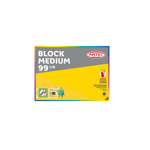 Block de Dibujo Medium 1/8 20 hojas Artel