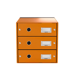 Gabinete Plegable 3 Cajones Naranja Leitz