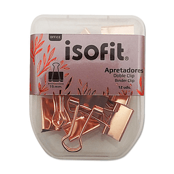 Apretadores 19mm Rose Gold 12 Unidades Isofit