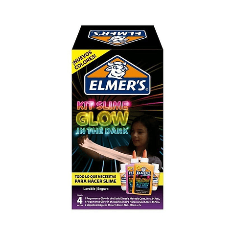 Kit Slime Glow in the Dark 4 Piezas Elmers