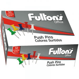 Push Pin Colores Fultons 50 Unidades