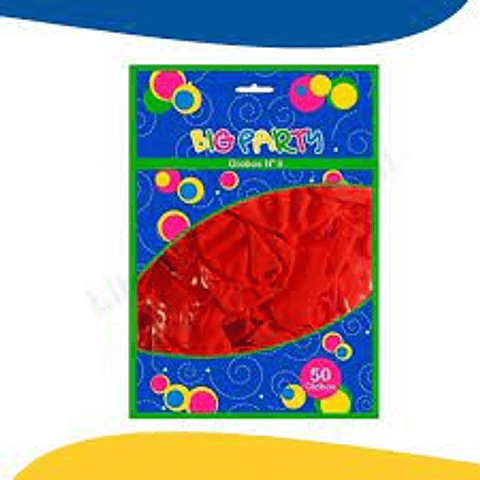 Bolsa de Globo Rojo Big Party N°9 50 Unidades