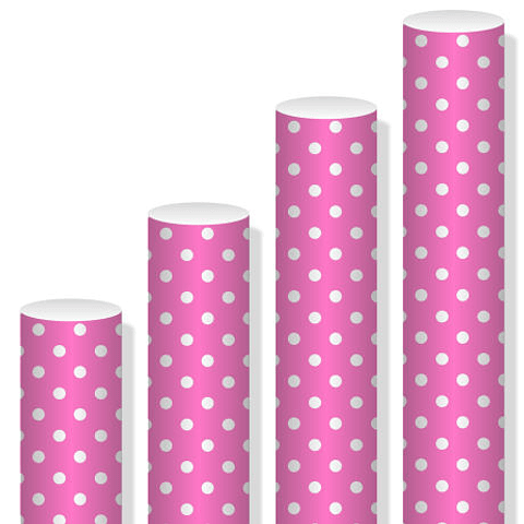 Bombilla de Papel Polka Rosada 12 Unidades