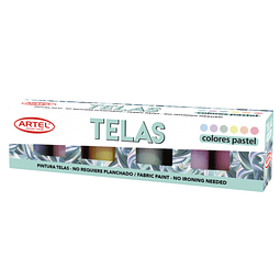 Pintura de Telas 6 Colores Pastel Artel 