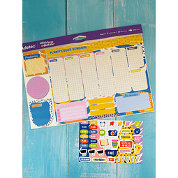 Calendario Semanal con Stickers y Notas Adhesivas Adetec