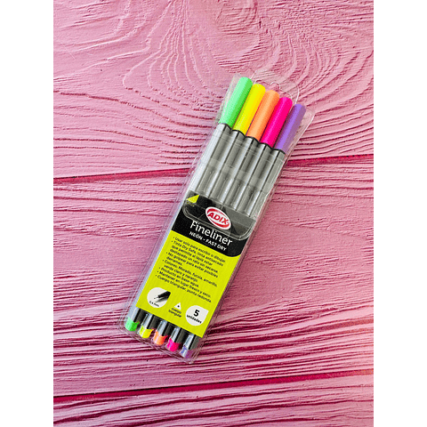 Fineliner 5 Colores Neón Adix