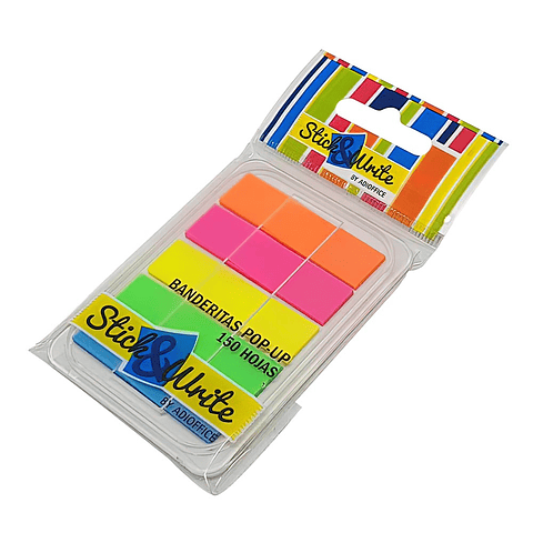 Banderitas Pop Up 5 Colores 150 Hojas Stick Write