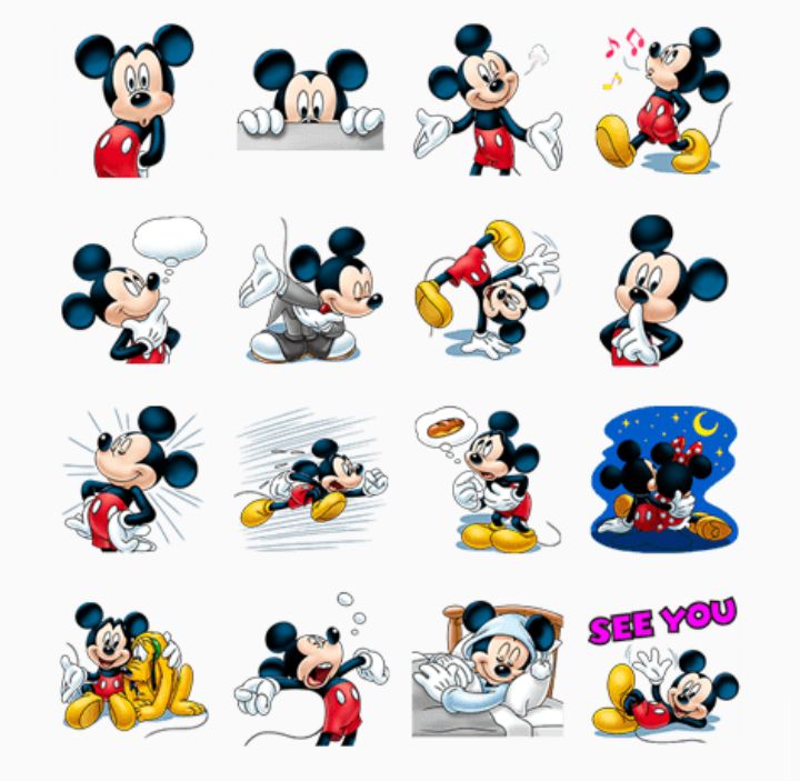 Pegatinas de Mickey Mouse - 1 hoja por 1,00 €