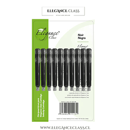 Repuesto Pluma Tinta Negra 10 Unidades Elegance