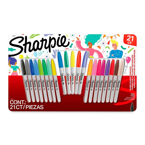 Marcador Fino 21 Colores Sharpie