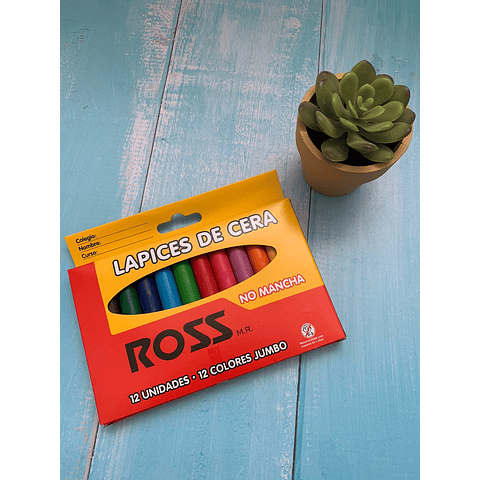Lápiz Cera Jumbo 12 Colores Ross