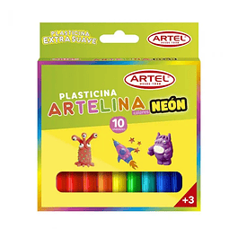 Plasticina 10 Colores Neón Artel