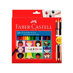Lapiz 24 Colores Mas 3 Piel Faber Castell.