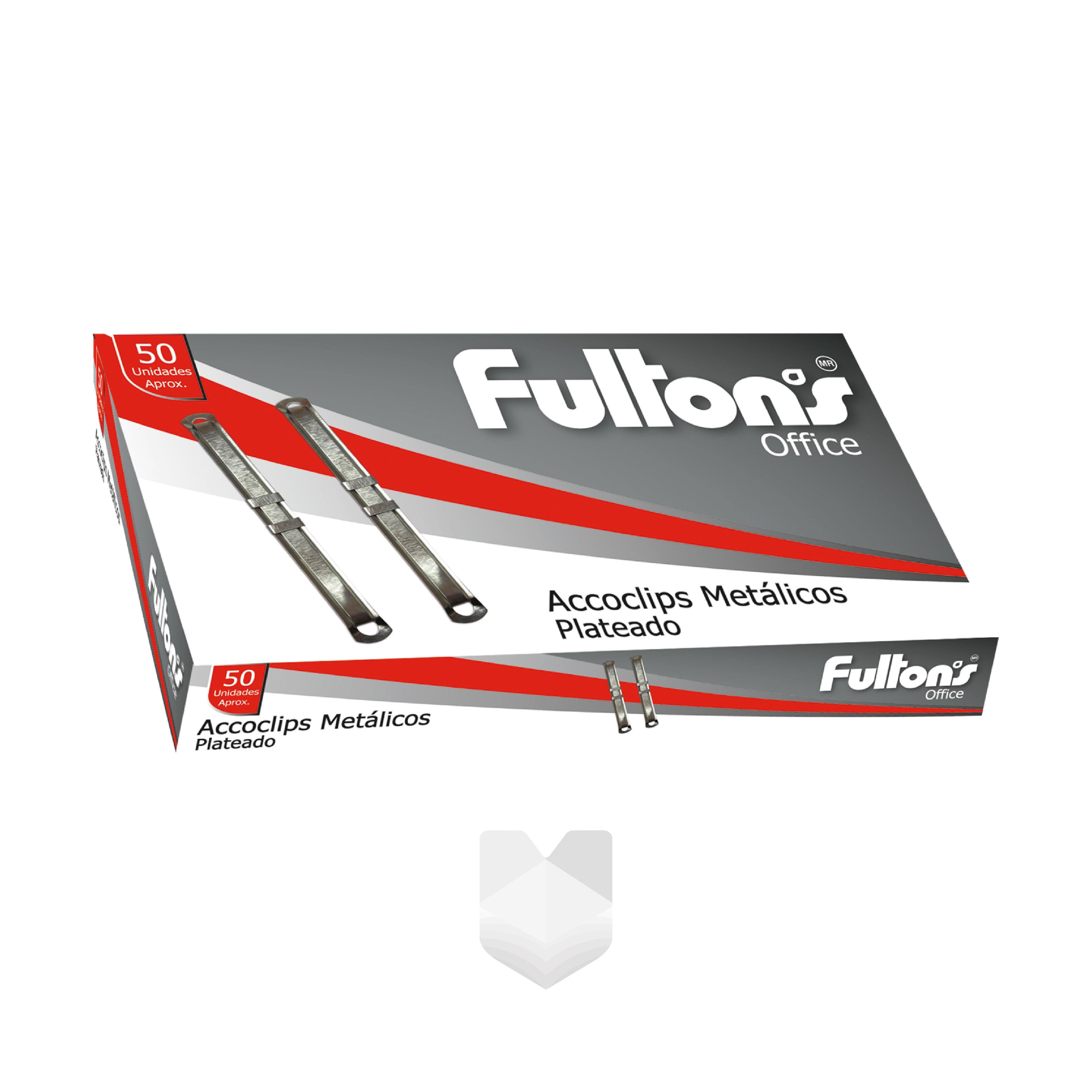 Accoclip Caja 50 Unidades  8 Cms Plateado Fultons