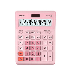 Calculadora Grande 12 Digitos Rosada Casio