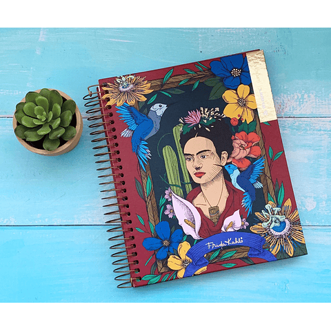 Cuaderno  Medio  Oficio  5 mm 150 Hjs  Frida  Khalo.