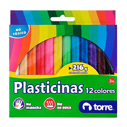 Plasticina Redonda 12 Colores Torre	