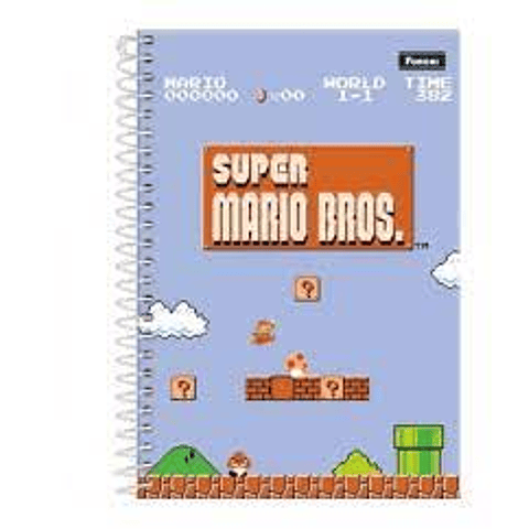 Cuaderno Medio Oficio 120 Hojas 7mm Forini Super Mario