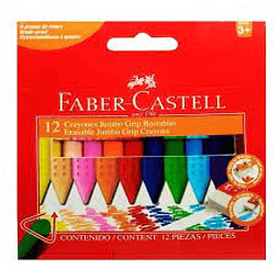 Lápiz De Cera 12 Colores Grip Faber Castell 