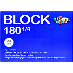 Block Dibujo 1/4 20 Hjs N 180 180 Gr Proarte 