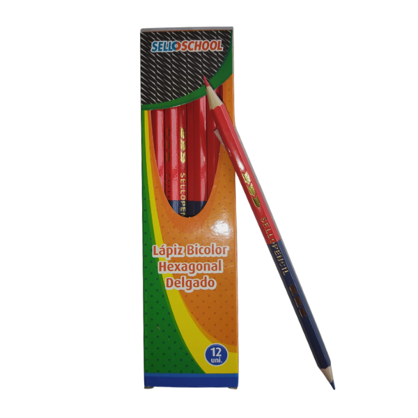 Lápiz Bicolor Delgado Hexagonal Selloschool