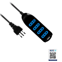 Alargador 4 Entradas 3Mts Negro Philco