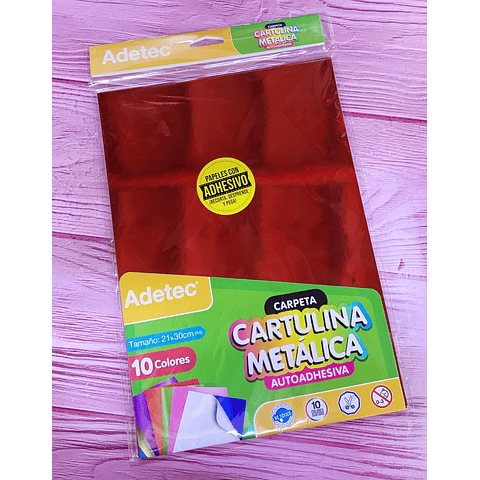 Sobre Cartulina Metálica Adhesivo 10 Hjs A4 Adetec