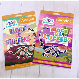 Block de Stickers Dinosaurios Adetec