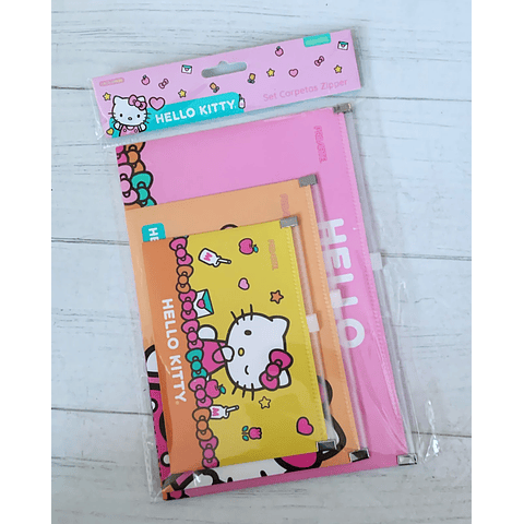 Set 3 Carpetas Zipper Hello Kitty Proarte