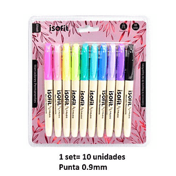 Set 10 Marcadores Permanetes Fino Isofit Woman
