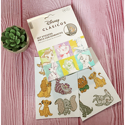 Set Stickers Pinta Con Diamantes Proarte Clasicos Disney