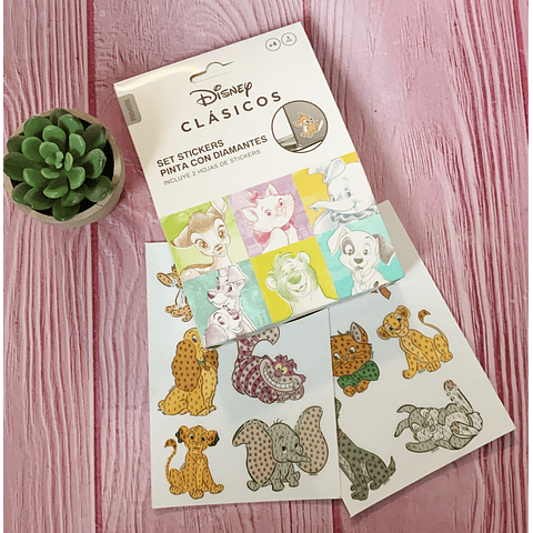 Set Stickers Pinta Con Diamantes Proarte Clasicos Disney