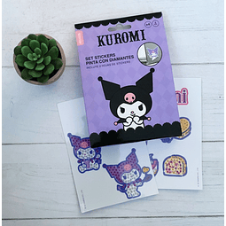 Set Stickers Pinta Con Diamantes Proarte Kuromi