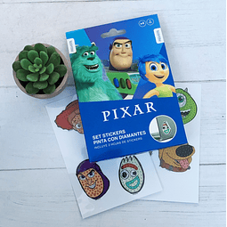 Set Stickers Pinta Con Diamantes Proarte Pixar