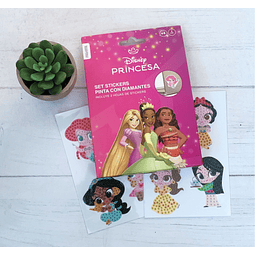 Set Stickers Pinta Con Diamantes Proarte Princesas